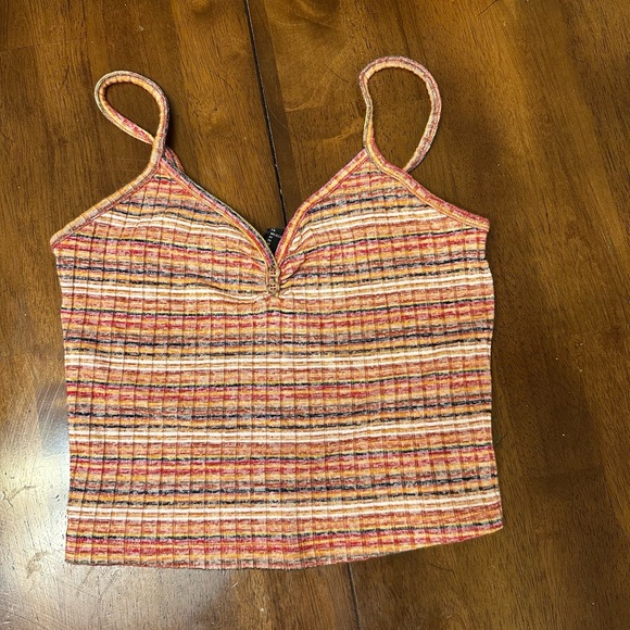 Forever 21 Tops - Forever 21 Pink and Red Ribbed Camisole Tank Top